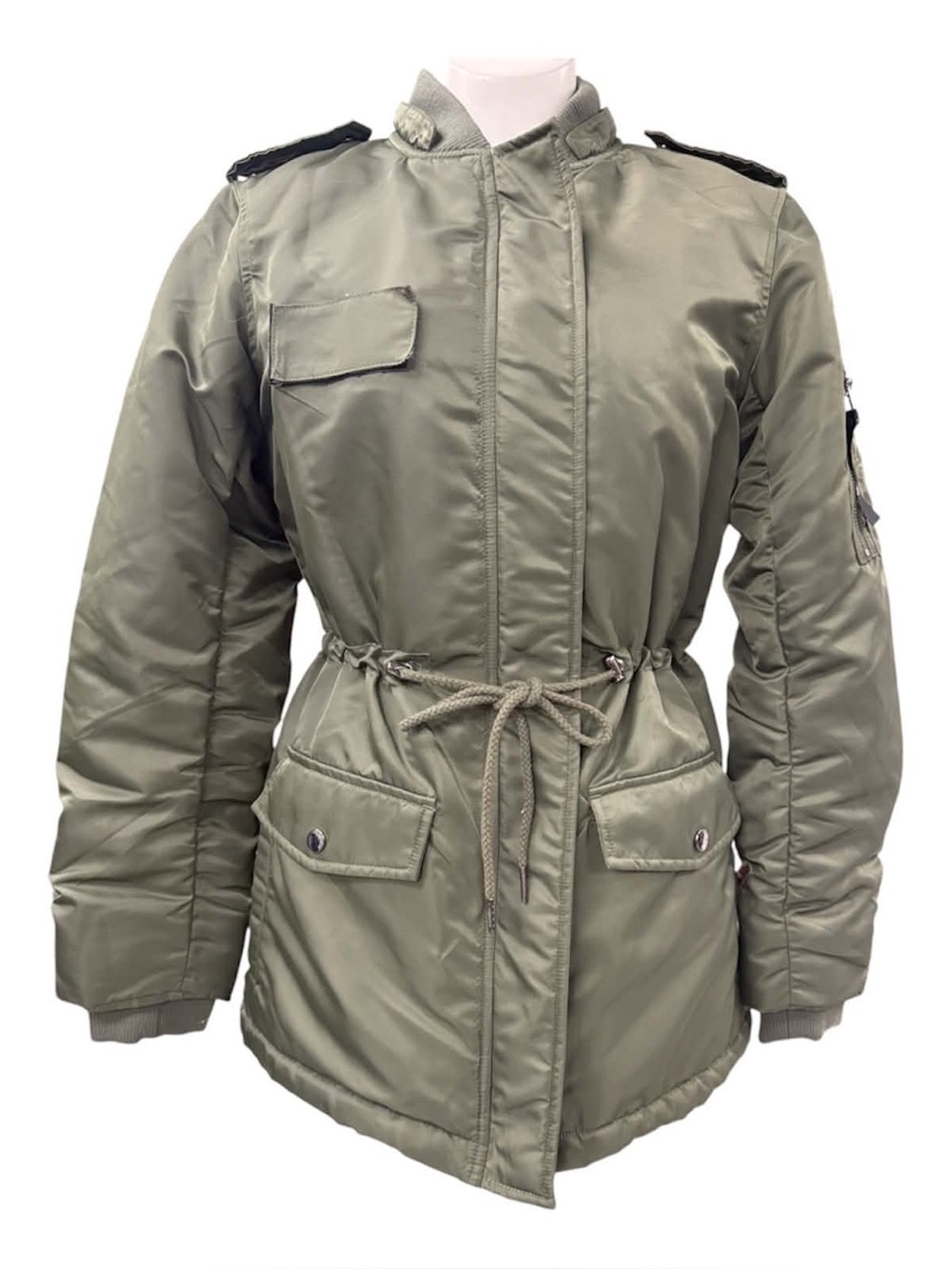 Garage Olive Utility Drawstring Waist Jacket Size M